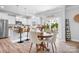 Eat-in kitchen with stainless steel appliances, light granite countertops, and wooden breakfast table at 3038 Burnello Ct, Iron Station, NC 28080