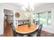Bright dining room featuring wood table, ample natural light, and stylish decor, perfect for meals and entertaining at 3604 Golfview Dr, Gastonia, NC 28056