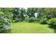 The backyard is a lush green lawn surrounded by the beauty of mature trees at 600 College Ave, Rock Hill, SC 29730