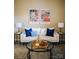 Well-lit living room featuring a comfortable white sofa, stylish decor, and a glass coffee table at 7526 Holly Grove Ct, Charlotte, NC 28227