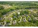 Aerial view of a neighborhood showcasing lush trees and a well-placed house at 10321 Lemington Dr, Mint Hill, NC 28227