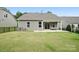 Fenced backyard featuring a covered porch and well-maintained lawn at 16112 Langston Dr, Charlotte, NC 28278