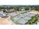 Aerial view of the tennis and pickleball courts at 16112 Langston Dr, Charlotte, NC 28278