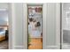 Spacious closet with shelving, clothes, boxes, and accessories for optimum storage capacity at 2112 Shenandoah Ave, Charlotte, NC 28205