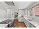 Modern kitchen featuring custom cabinets, stainless steel appliances, and a large center island with cooktop at 2112 Shenandoah Ave, Charlotte, NC 28205