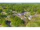 An aerial view captures the neighborhood with its homes and surrounding greenery at 300 Cherry St, Belmont, NC 28012