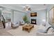 Comfortable living room with a fireplace, ceiling fan, and cozy seating, perfect for relaxation at 321 Almora Loop, Mooresville, NC 28115