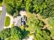 Aerial shot reveals this home's well-maintained yard, mature trees and secluded outdoor areas at 408 Johnsfield Rd, Shelby, NC 28150