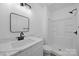 Updated bathroom with black fixtures, large mirror, and a shower at 442 Lovelace Rd, Rock Hill, SC 29730