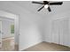 This bedroom features neutral paint, a closet, and wood-look floors at 442 Lovelace Rd, Rock Hill, SC 29730