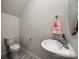 Cozy half bathroom featuring modern fixtures, a white sink, and a toilet at 522 Trading Post Ln, York, SC 29745