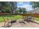 Backyard patio with outdoor chairs and table at 5329 Valley Forge Rd, Charlotte, NC 28210