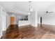 Open living space with hardwood floors seamlessly connects the living and kitchen areas at 715 N Church St # 513, Charlotte, NC 28202