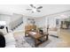 Open-concept living area with modern decor, neutral tones, and wood floors, seamlessly blending style and comfort at 715 White Oaks Cir, Monroe, NC 28110