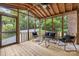 Relaxing screened porch with comfortable seating, perfect for enjoying the outdoors bug-free at 715 White Oaks Cir, Monroe, NC 28110
