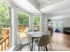 Breakfast nook with bay window and views of the outdoor deck area at 7425 Hubbard Woods Rd, Charlotte, NC 28269