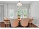 Inviting dining area with hardwood floors, natural light, and a wooden table with upholstered chairs at 78114 Rillstone Dr, Lancaster, SC 29720