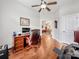 Functional office space featuring a wood desk, comfortable chair, and ample natural light for productivity at 106 Pier Point Dr, Stony Point, NC 28678