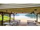 Lakeside picnic area with covered pavilion, picnic tables, and lake views at 106 Pier Point Dr, Stony Point, NC 28678