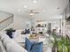 Open-concept living room with modern decor, hardwood floors, and seamless flow to the kitchen at 11332 Anna Rose Rd, Charlotte, NC 28273