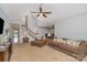 Open-concept living room featuring a high ceiling and neutral colors at 135 Oak Creek Dr, Rockwell, NC 28138