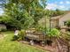 Vegetable garden in backyard, complete with growing tomatoes at 13600 Seastone Ln, Pineville, NC 28134
