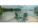 Inviting dock with two Adirondack chairs overlooking the serene lake, perfect for relaxing at 18205 Royal Oak Rd, Charlotte, NC 28278