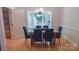 Elegant dining room with a modern glass table and large bay window at 3008 Heathcroft Ct, Charlotte, NC 28269