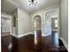 Spacious open floor plan into the dining and living areas, with sleek hardwood floors at 307 W Sunset Dr, Moore, NC 28110