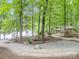 Scenic recreation area surrounded by tall trees, featuring picnic tables and a covered pavilion for outdoor gatherings at 345 Beaten Path Rd, Mooresville, NC 28117