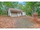 Detached outbuilding with garage door, and brick column with a light at 3985 Well Rd, Mint Hill, NC 28227