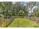 Large fenced backyard with lush green lawn and mature trees at 402 Belton St, Charlotte, NC 28209