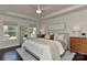 Serene main bedroom boasts a tray ceiling, ample natural light, and is adorned with stylish furnishings at 402 Belton St, Charlotte, NC 28209
