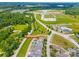 An aerial shot shows a community near recreational facilities, featuring a mix of green spaces and residential buildings at 827 Digby Rd, Rock Hill, SC 29730