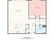 Detailed floor plan layout showing the dimensions of the living room, kitchen, bedroom, and bathroom at 1903 Kenilworth Ave # 104A, Charlotte, NC 28203