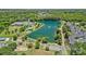 Aerial view of the lake and recreation area nearby the lovely community at 218 Water Oak Dr, Pineville, NC 28134