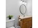 Bathroom with a decorative mirror and a plant for a spa-like feel at 23 Redwood Ct, Alexander, NC 28601