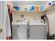Well-lit laundry room with modern washer and dryer units at 23 Redwood Ct, Alexander, NC 28601