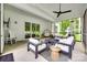 Screened-in porch with outdoor seating and a ceiling fan at 2324 Loire Valley Dr, Indian Land, SC 29707