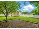 The backyard features a privacy fence, a border with river rock, and a grassy area at 2723 Craddock Ave, Charlotte, NC 28208