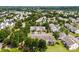Aerial view shows several homes surrounded by lush green trees and landscaping within a suburban neighborhood at 3247 Mannington Dr, Charlotte, NC 28270