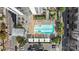 Aerial view of the rooftop pool and lounge area at 333 W Trade St in Charlotte, NC at 333 W Trade St # 1106, Charlotte, NC 28202
