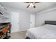Neutral bedroom with carpet, white walls, and two closets at 3500 Cedar Springs Sw Dr, Concord, NC 28027