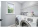 Bright laundry room featuring new appliances, natural light, and gray walls at 3500 Cedar Springs Sw Dr, Concord, NC 28027
