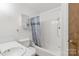 Bright bathroom featuring a tub/shower combo, white vanity, and coordinating fixtures at 4330 Rowell Rd, Lancaster, SC 29720