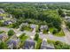 An aerial view of a neighborhood with tree lined streets and well maintained homes at 5707 Sustar Dr, Monroe, NC 28110