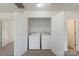 Convenient laundry area in closet featuring a washer and dryer at 858 Rook Rd, Charlotte, NC 28216