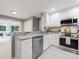 Well-lit kitchen with granite countertops, white cabinets, and stainless steel appliances at 9908 Park Springs Ct, Charlotte, NC 28210
