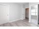 Bedroom with a mirrored closet and modern flooring at 12321 Aquitaine St, Charlotte, NC 28277