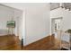 Inviting foyer with hardwood floors and views into adjacent living spaces at 174 Bellingshire Dr, Mt Ulla, NC 28125